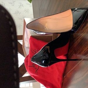 Gently used black patent Christian Louboutin size 39 heels